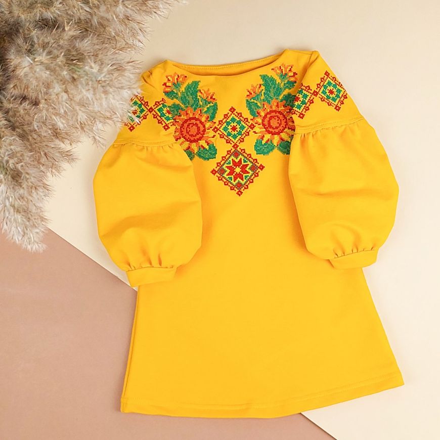 Платье для девочек с вышивкой "Соняшник" фото