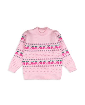 Теплий светр для дівчаток "Полунички" фото