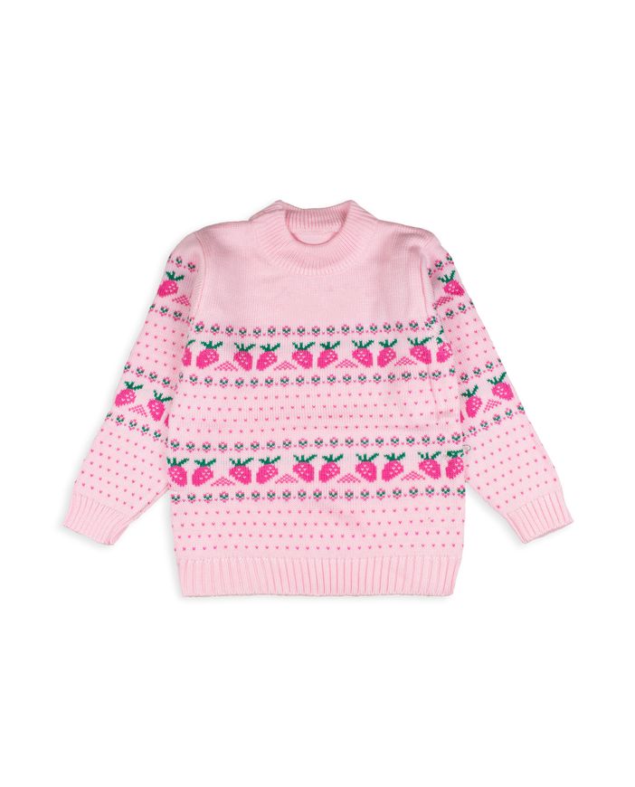 Теплий светр для дівчаток "Полунички" фото