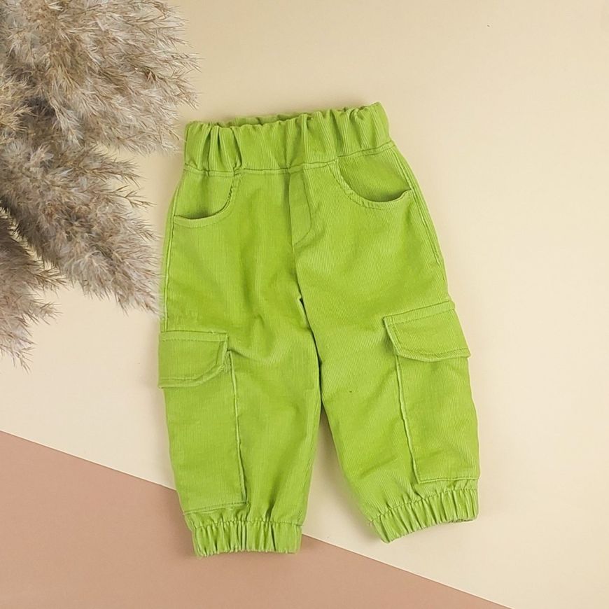 Вельветовые детские штаны "Карго" фото