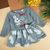 Платье флисовое детское "Рождественский зайчик" фото