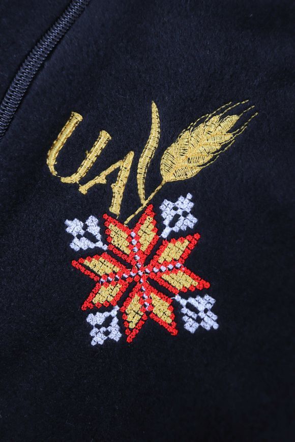 Флисовый комбинированный детский бомбер "UA" фото