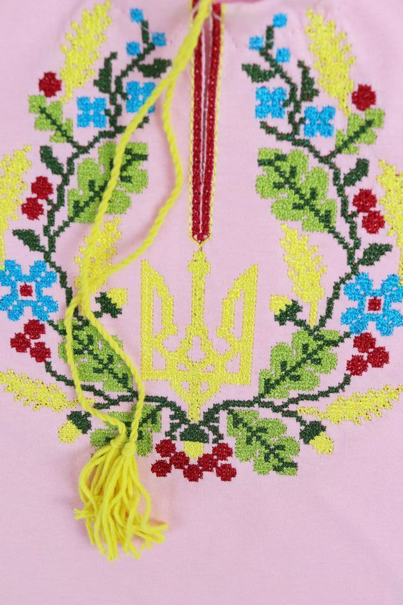 Футболка-вишиванка для дівчинки "Тризуб"  фото