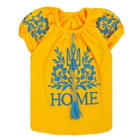 Вишиванка для дівчинки "HOME" короткий рукав фото