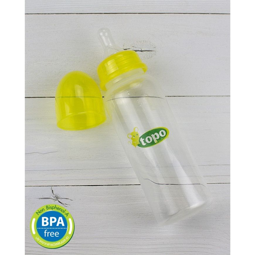 Бутылочка пластиковая с силиконовой соской фото